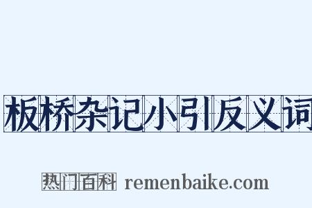 板桥杂记小引反义词是什么意思的图片